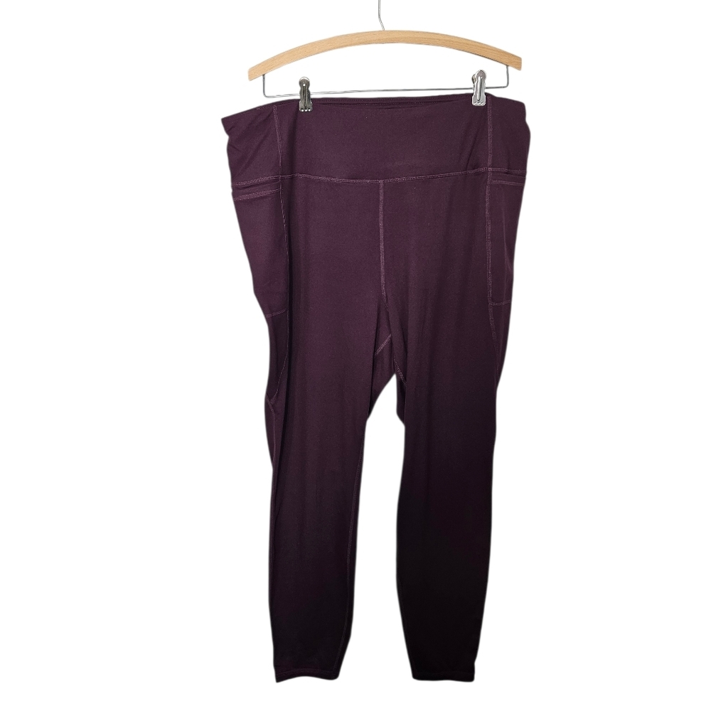 Torrid Active Full Leg Burgandy Maroon Leggings with Pockets, Size Torrid 3, 3x